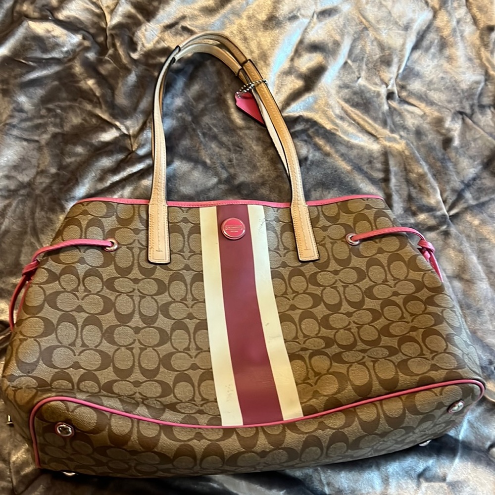Large coach pink tote